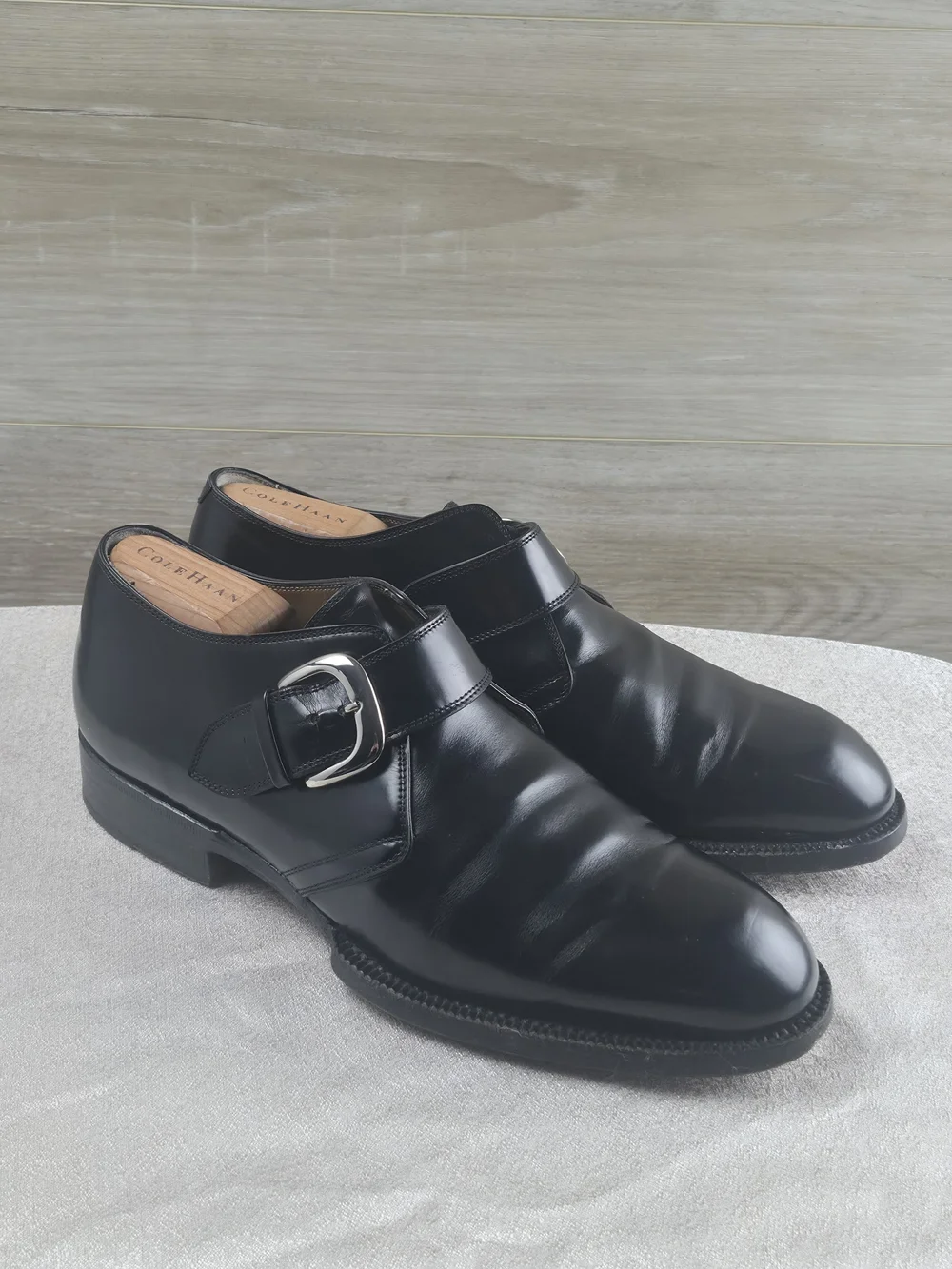 Cole Haan‎ Black Leather Monk Strap Dress Shoes Men's Size 11 D Single Buckle